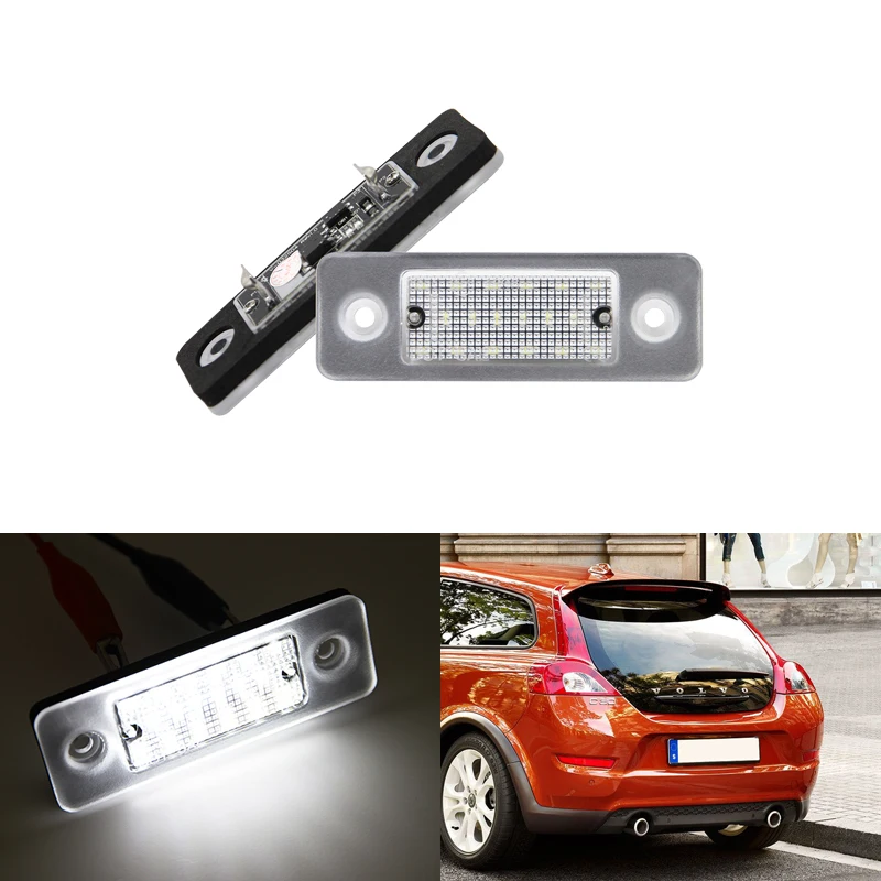 2x ксеноновые белые светодиодные номерные знаки для Volvo C30 2008 2009 2010 2011 2012 2013 ЗАМЕНИТЬ OEM 31213991