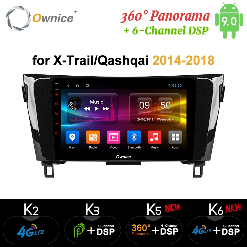  Ownice Android 9.0 Car DVD multimedia player 8 core k3 k5 k6 for Nissan Qashqai X-Trail 2014 - 2018