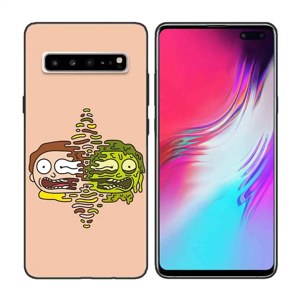 Черный мягкий силиконовый чехол для samsung Galaxy S7 S8 S9 S10 5G S10E J4 J6 J8 M20 Note 8 9 Edge Plus Cas Rick and Morty S
