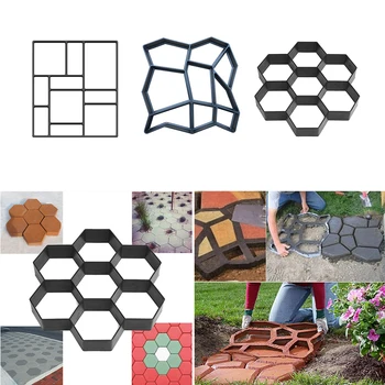 

Manually Paving Cement Brick Concrete Molds DIY Plastic Path Maker Mold Garden Sidewalks Stone Road Mold Garden Decoration