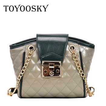 

TOYOOSKY PU Leather Bucket Bag Women's Designer Handbag Diamond Lattice Lock Shopping Tote Bag Large Handbags Shoulder Bag