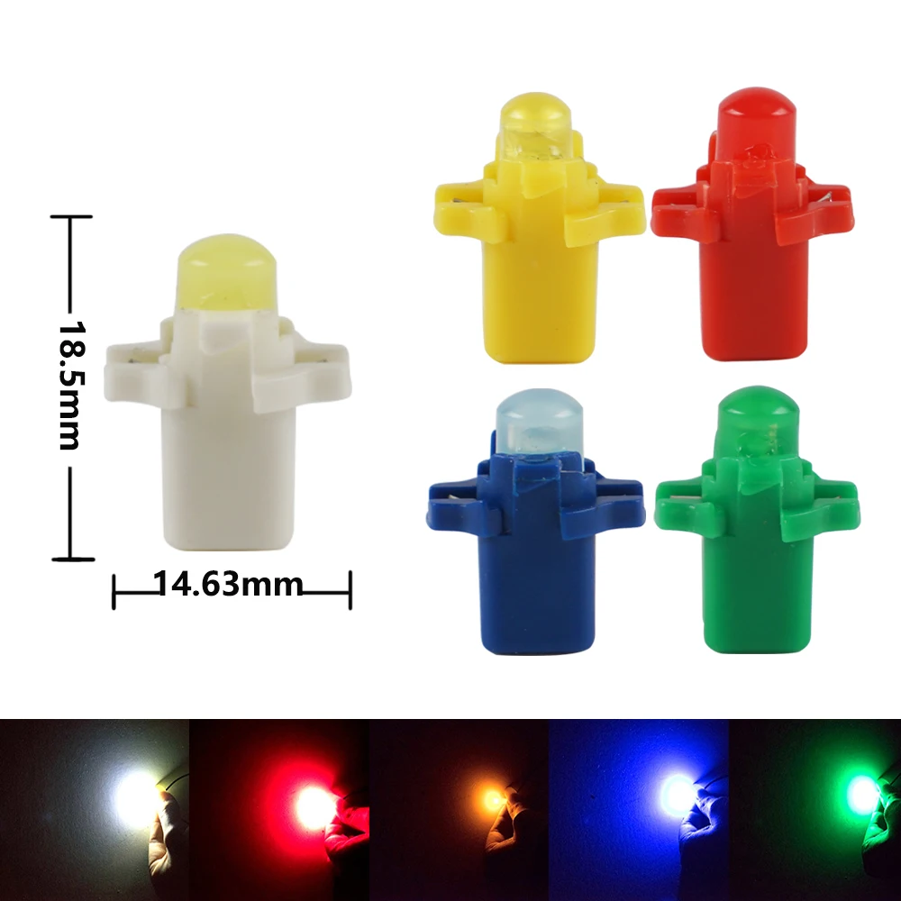 

10pcs B8.3D LED Car Cluster Gauges Dashboard White Ice Blue Red Green Red Instruments Panel Light Bulbs Lamps