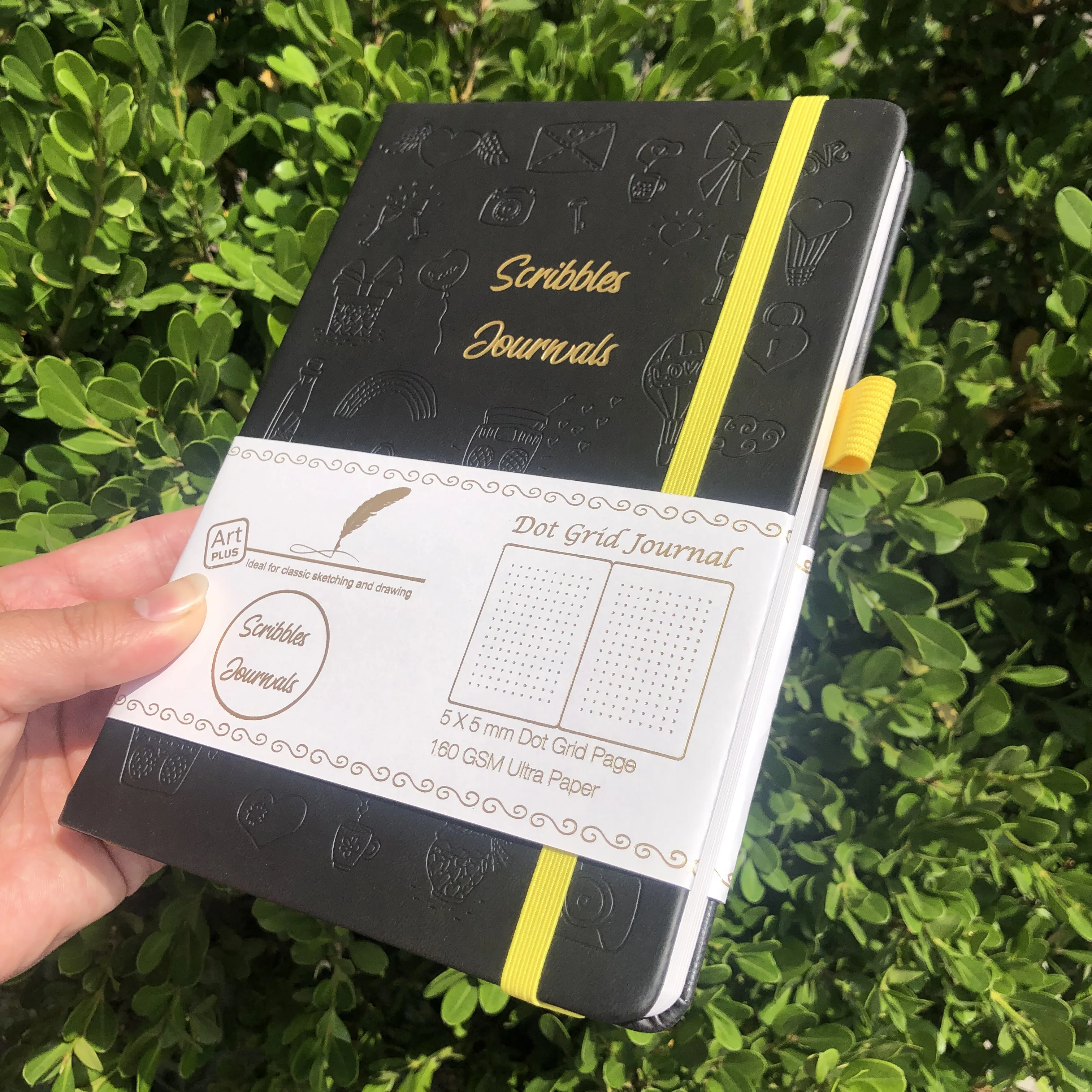 Bujo Dotted Journal Dot Grid Notebook a5 Hardcover Drawing Sketchbook-papel 160 Gsm 160 Páginas - Imagem 5
