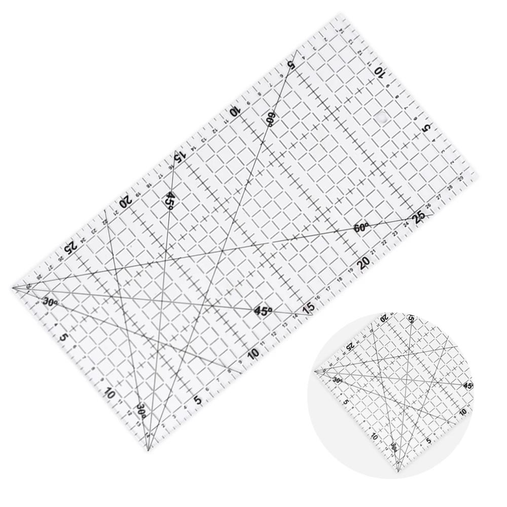 

1PC 30*15cm Patchwork Ruler Grid Acrylic Transparent Multi-function Clothing Tailor Tools Fit for Quilting Sewing and Crafts