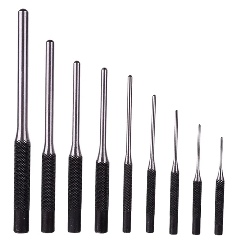 

Hot XD-9-Piece Set-Up Punch Round Punch Pieces Roll Pin Punch Set Tool Bolt Catch Roll Pin Punch Tool Kit