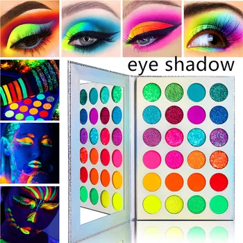 

24 Colors Colorful Fluorescent Powder Eyeshadow Palette Glitter Pearlescent Matte Eyeshadow Long Lasting Luminous Eye Shadow