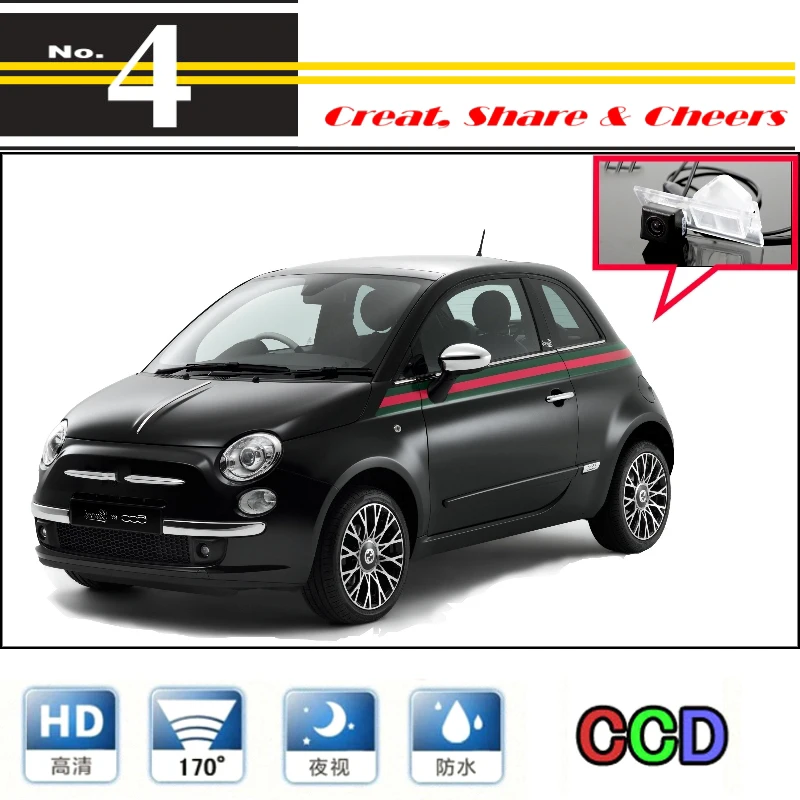 Автомобильная камера для Fiat New 500 500C 500S Abarth 2007 ~ 2015 Высококачественная заднего вида