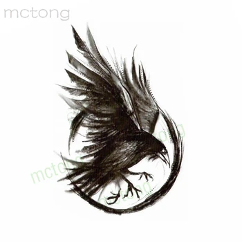 

Waterproof Temporary tatto Sticker crow bird cover simulation Harajuku Tatouage flash fakeTattoo