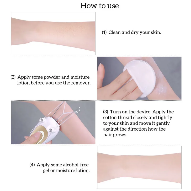 Women Electric Epilator Body Facial Hair Removal Defeatherer Cotton Thread Depilator Lady Shaver Face Hair Remover Beauty Care45