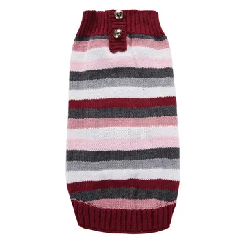 

New Style Dog Pet Multi-Color Stripe Sweater Fashionable Appearance Cute Acrylic Material Casual Big Dog Pet Clothes