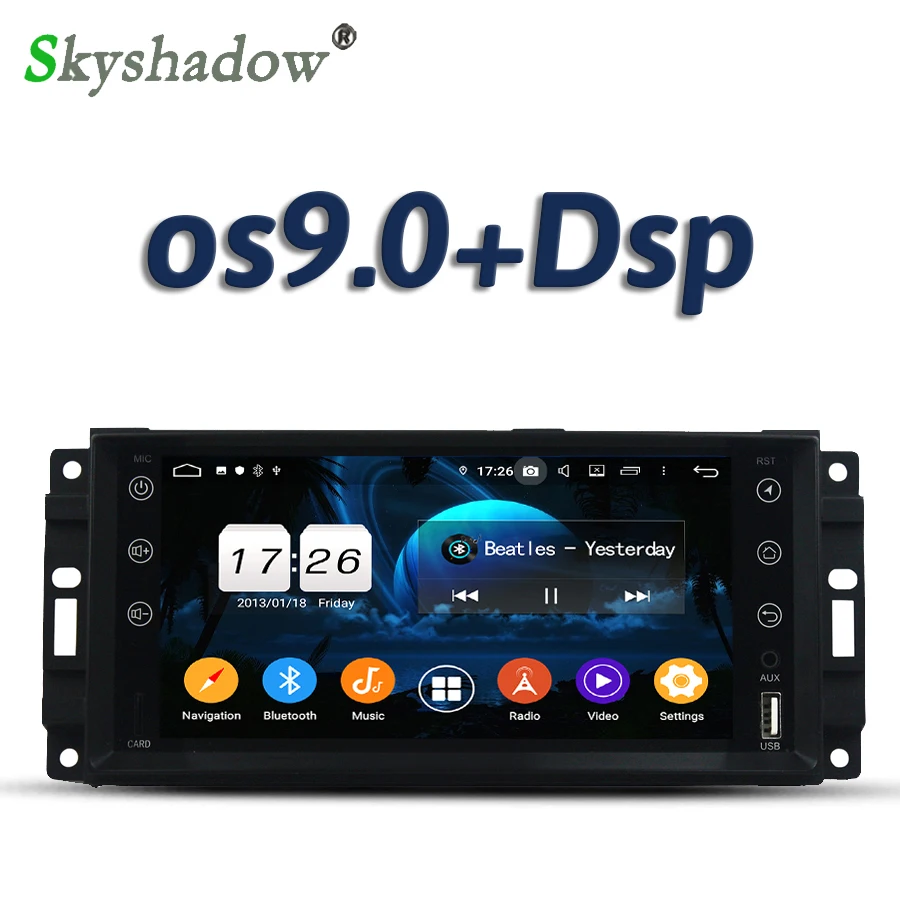 DSP " ips Android 9,0 2 ГБ+ 16 Гб 4 ядерный автомобильный dvd-плеер gps RDS радио wifi Bluetooth для Jeep Sebring Cherokee Compass Wrangler