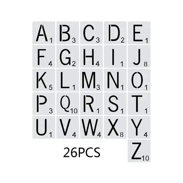 26pcs Set Alphabet Letters Stencils Drawing Template Diy Painting Scrapbooking Stamping Embossing Album Card Stencils Aliexpress