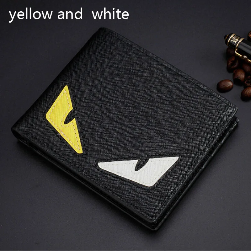 yellow and white Новинка, Женский кошелек из ПУ кожи, маленький, три сложения, короткая, прошитая, кожаная сумка, клатч, сумка, многофункциональная, для карт, посылка - Цвет: yellow and white