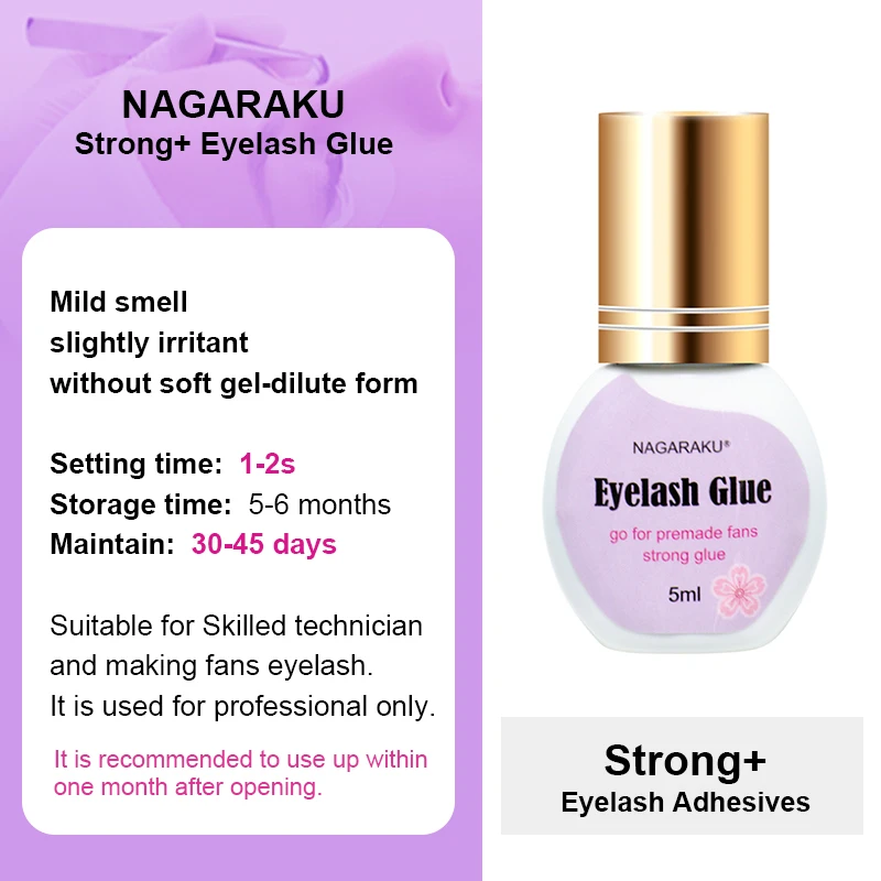 strong plus glue NAGARAKU ресницы макияж 3 различных клей для ресниц низкий запах без запаха быстро сухой стикер соединительные вентиляторы - Цвет: strong plus glue