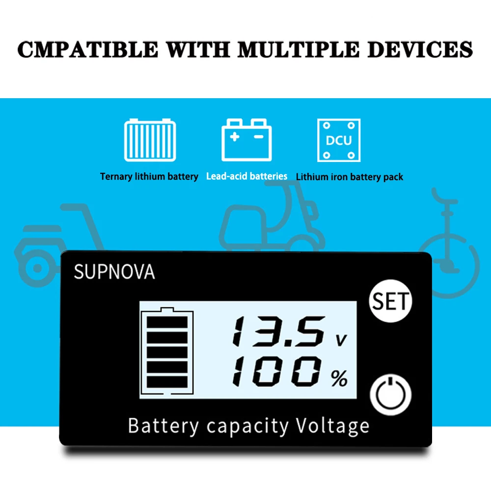 ͸ 뷮 ǥñ, DC 7V-68V,  Ƭ LiFePO4 ڵ  а  , 12V, 24V, 48V