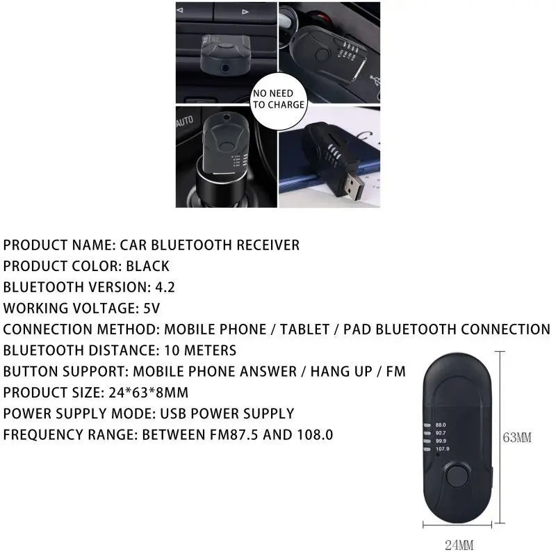 Balight Автомобильный USB fm-передатчик питание Bluetooth автомобильный аудио плеер Музыкальный адаптер беспроводной приемник громкой связи в автомобиле fm-модулятор