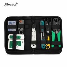 Jillway – Kit d'outils de réparation de câbles réseau RJ45RJ11 Cat5eCat6, testeur de câbles, pince à sertir, Kit de coupe