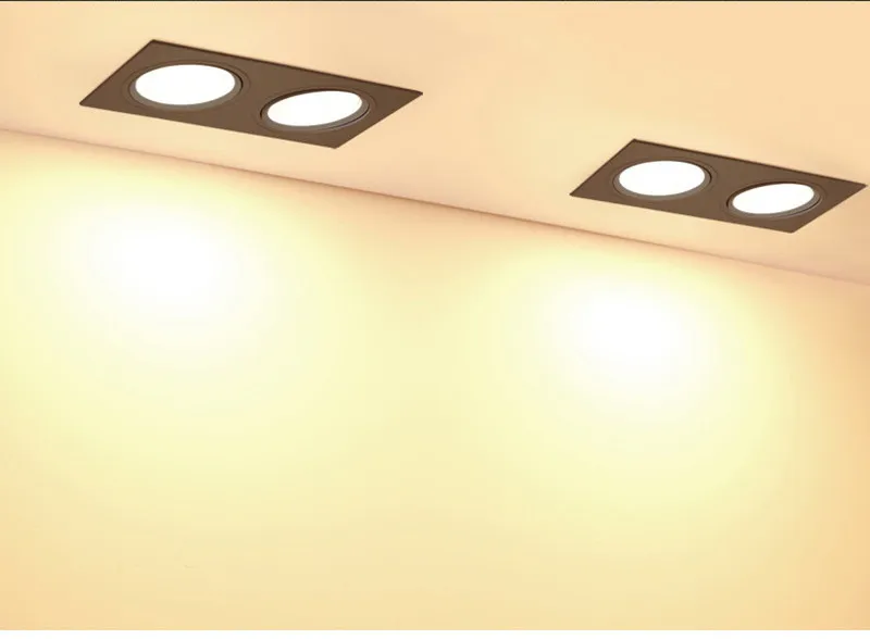 Диммируемый Квадратный светодиодный светильник COB Потолочный Точечный светильник 7 Вт 10 Вт 14 Вт 20 Вт 85-265 в потолочный встраиваемый светильник s Внутреннее освещение