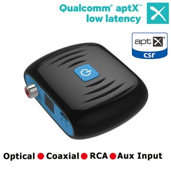 

Dual Link Bluetooth Aptx LL Low Latency Digital Coaxial SPDIF Optical RCA Aux 3.5mm Home TV Transmitter Wireless A2DP Adapter