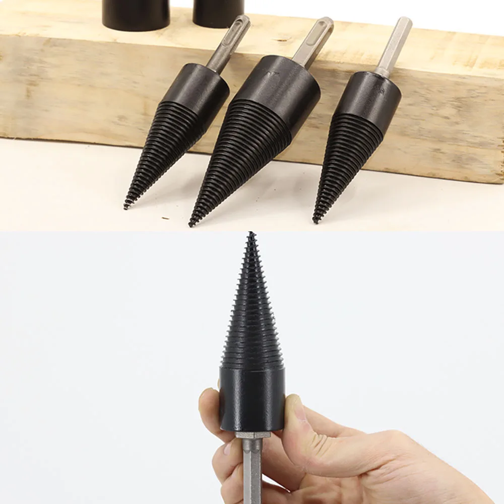 32mm Firewood Chop Drill Bit Wood Splitting Tool Cone Log Splitters