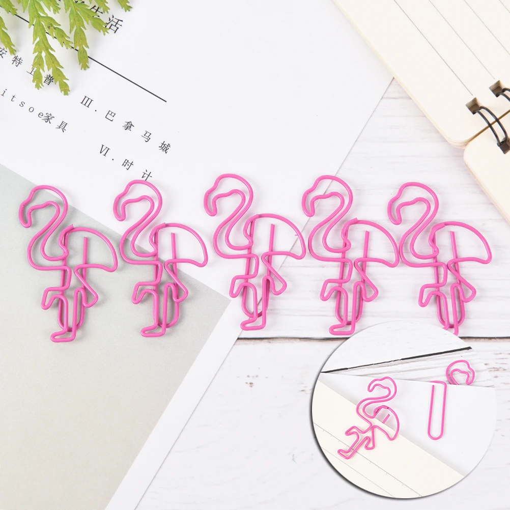 5PCS/LOT Flamingos Pineapple Shape Paper Clips Funny Kawaii Bookmark Office School Stationery Marking Clips