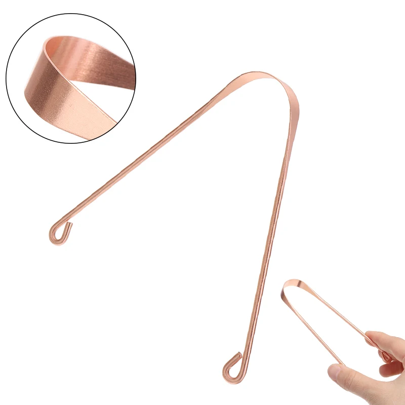 

1Pc Tongue Cleaning Toothbrush Tounge Cleaner Ayurvedic Scraper for Men and Women Oral Bad Breath Care Copper Metal