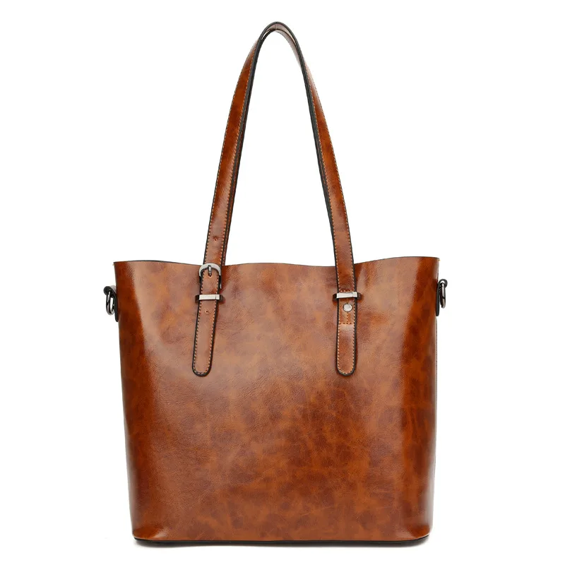 

Europe And America Fashion 2018 Spring New Style WOMEN'S Bag Oil Wax Leather Shoulder Oblique WOMEN'S Bag Hand Versatile Bag