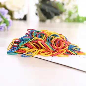 

A Pack Of Colored Rubber Bands Candy Colors Nylon Elastic 2.5cm Hair Diameter Packaging Accessories Bands For Stationery Ha F3V5