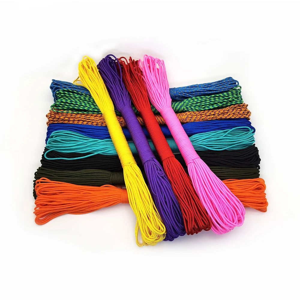 Paracord Rope Braided Paracord Mountaineering Rope Outdoor Knife Lanyard Outdoor Accessories 100meters 2mm Solid Parachute Cord Lanyard Rope Mil Spec Type One Strand Climbing Camping Survival Equipment