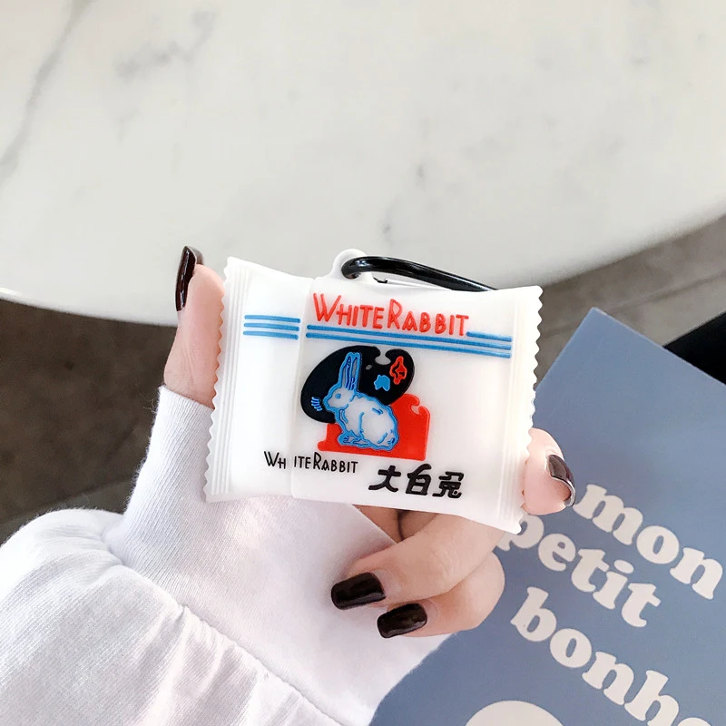 Для AirPods Pro 3D белый кролик Конфета сумка чехол для наушников для AirPods 1 2 3 Bluetooth гарнитура силиконовый чехол s с крючком