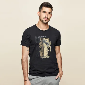 

【Kuegou】Summer Men's short sleeve t shirt South Korean style fashion leisure printing round neck tshirt MT-2578