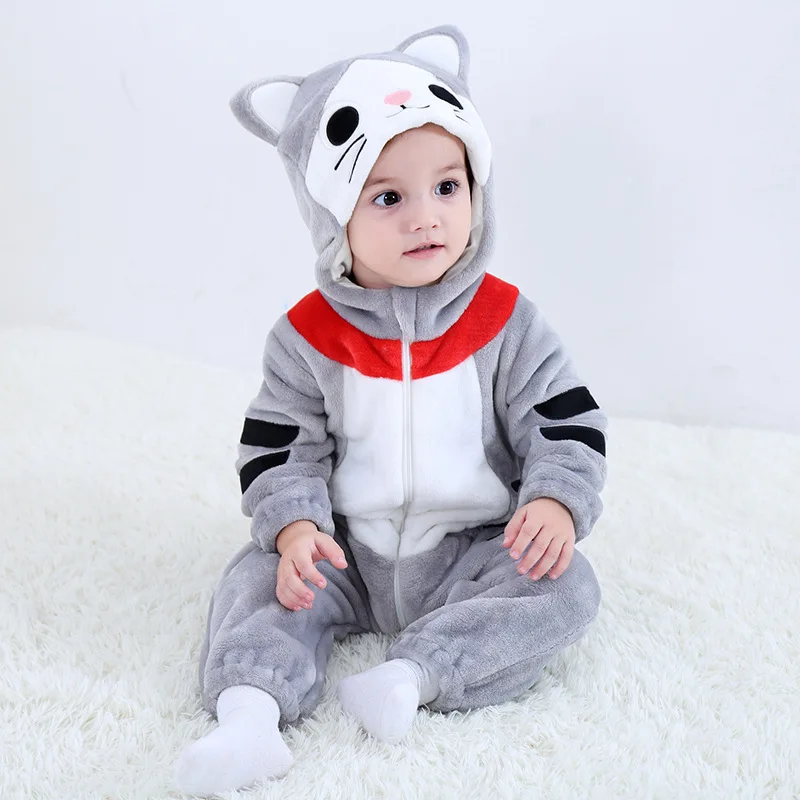 Robot cat Детская одежда с рисунком из мультфильма комбинезон для новорожденного, для малыша Костюмы для мальчиков пижама для девочек с изображением животных Комбинезоны комбинезон, Стич, панда, костюм зимний спортивный комбинезон для малышей; - Цвет: Robot cat