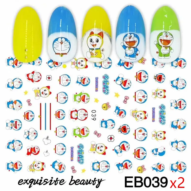 2 sheets EB039 12 листов водная наклейка для украшения ногтей наклейки для ногтей тату Полное покрытие красота мультфильм мышь Переводные картинки маникюрные принадлежности Новинка - Цвет: 2 sheets EB039