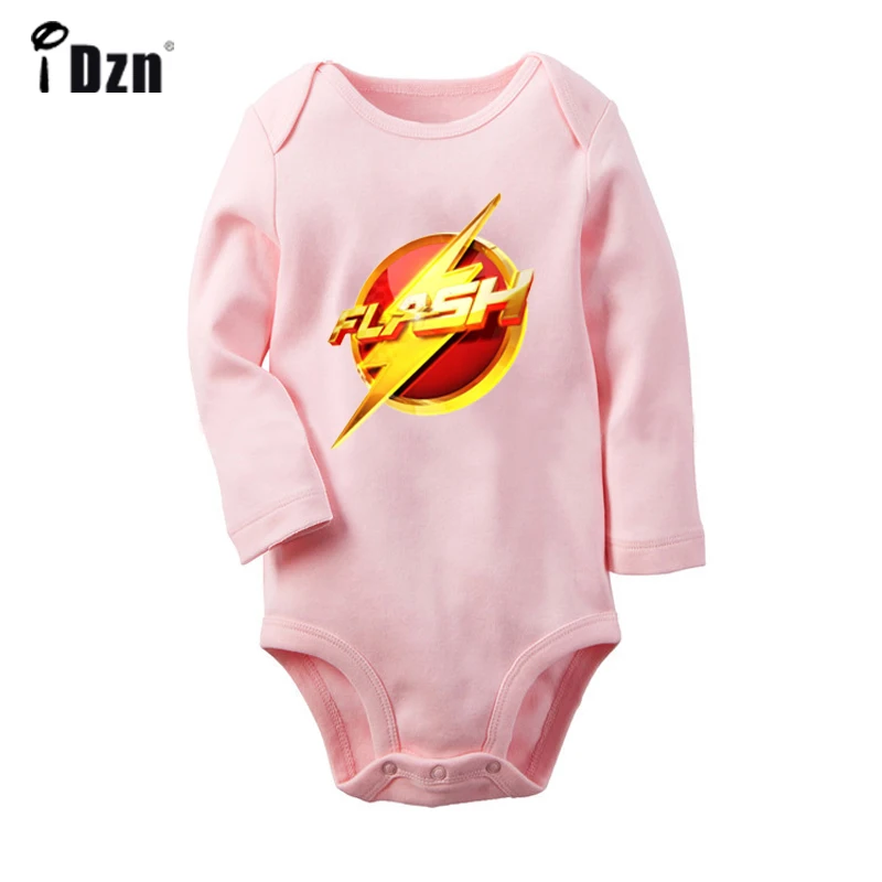 DC Comical the Flash Symbol, супергерой, Перфорированный Круглый стрела, боди для новорожденных, ползунки для малышей, комбинезон с длинными рукавами, одежда - Цвет: JcBaby2103PC