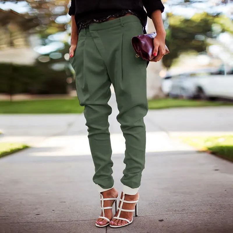 

Oeak 2019 Autumn Women Long Harem Pants Streetwear Casual Long Trousers Joggers Femme Loose Long Slim Korean Solid Zipper Pants