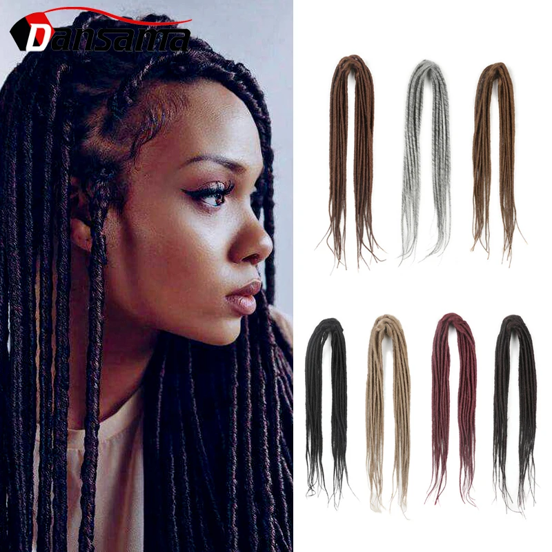 

Dansama Crochet Braids Dreadlocks Hair Extensions Synthetic Braiding Hair Blonde Black Ombre 20 Inch Faux Locks For Women & Men