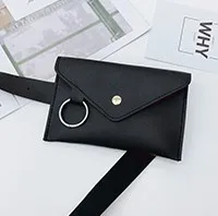 Женская сумка на ремне, Кожаная поясная сумка, модная женская однотонная сумка на ремне из ПУ кожи, сумка через плечо, нагрудная сумка, сумка для дома - Цвет: Black