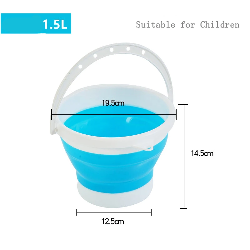 1.5-10L Portable Folding Bucket Outdoor Thick PP Silicone Fishing Supplies Folding Bucket for Fishing Promotion camping Car Wash - Цвет: Only 1.5L Bucket