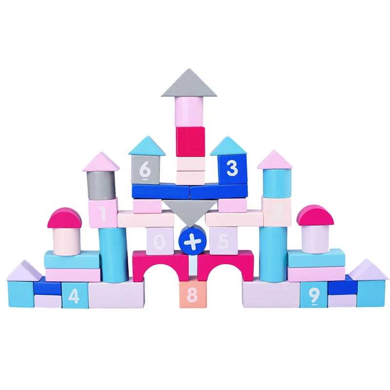 

Puzzle Games Assembling Kids Macaron 50Pcs/Set Wooden Patten Blocks Baby Toys For Children Building Blocks Educational DIY Toys