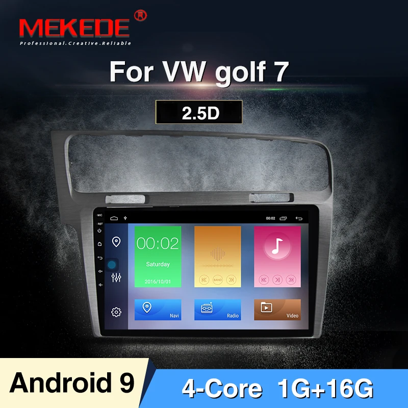 MEKEDE Android 9,0 4+ 64G Автомобильный Радио gps Navi Стерео мультимедийный плеер для Фольксваген Гольф 7 2013 wifi - Цвет: 16G  GRAY