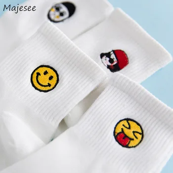 

Socks Women Cartoon Printed Daily Kawaii Simple School All-match Japanese Style Soft Casual High Quality Womens Sock Harajuku