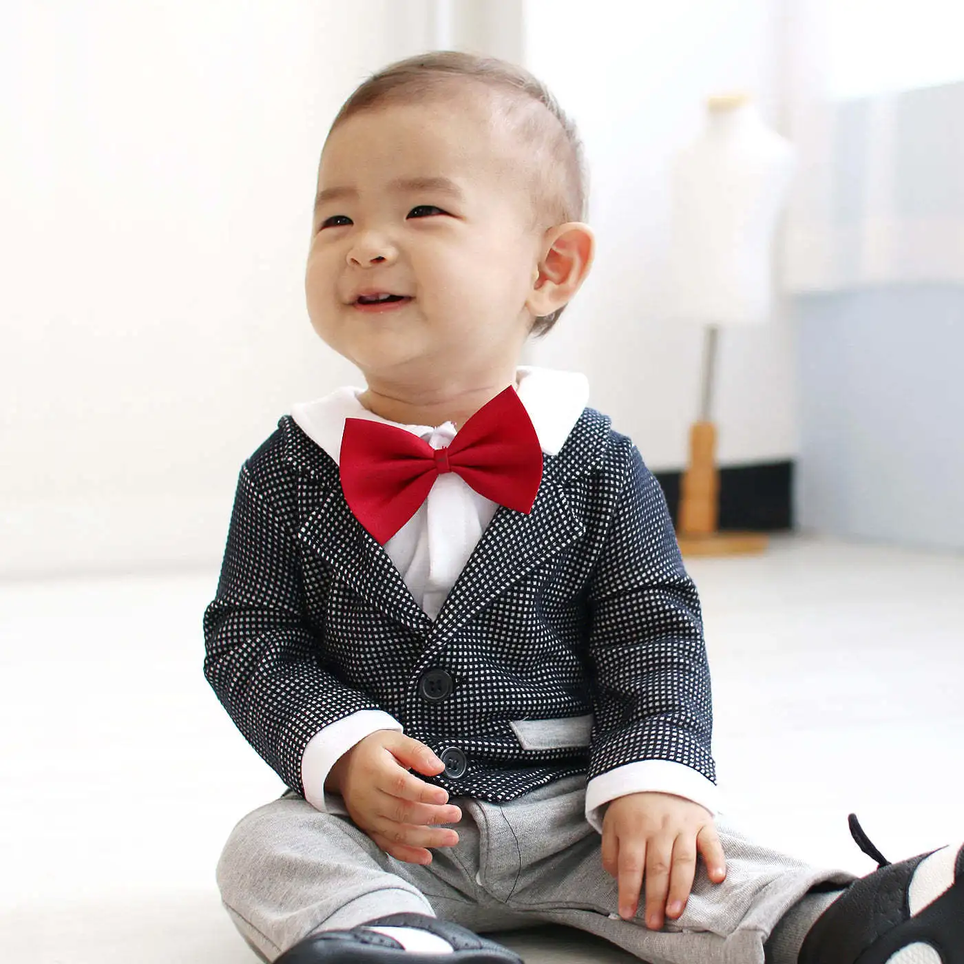 

2019 New Style KWCHXY Bowtie Gentleman Long-sleeve Jumpsuit Baby Onesie Spring And Autumn BABY'S FIRST Month Baby Clothes Men's