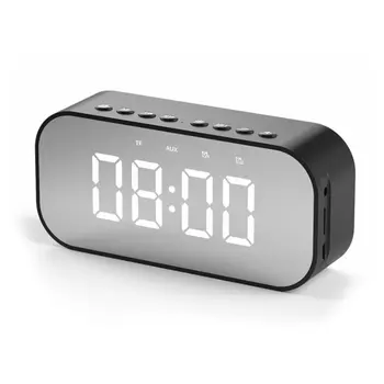 

Led Mirror Alarm Clock Audio Mini Speaker Portable Home Bedside Multifunctional Wireless Charging Subwoofer