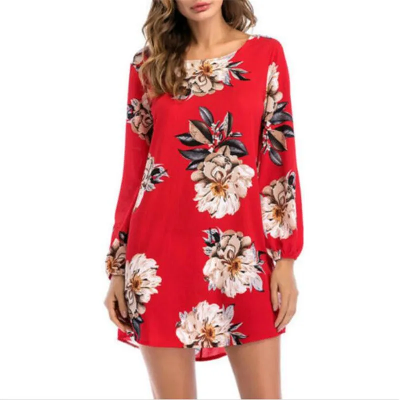 Женские стильные модные праздничные платья с длинным рукавом Boho Цветочные