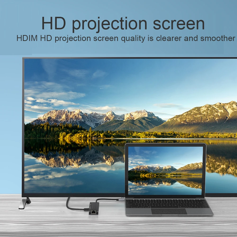 6 в 1 usb-хаб type C к HDMI 4K USB3.0 концентратор SD/TF адаптер USB 2,0 RJ45 PD адаптер концентратор для MacBook Pro samsung S8 S9