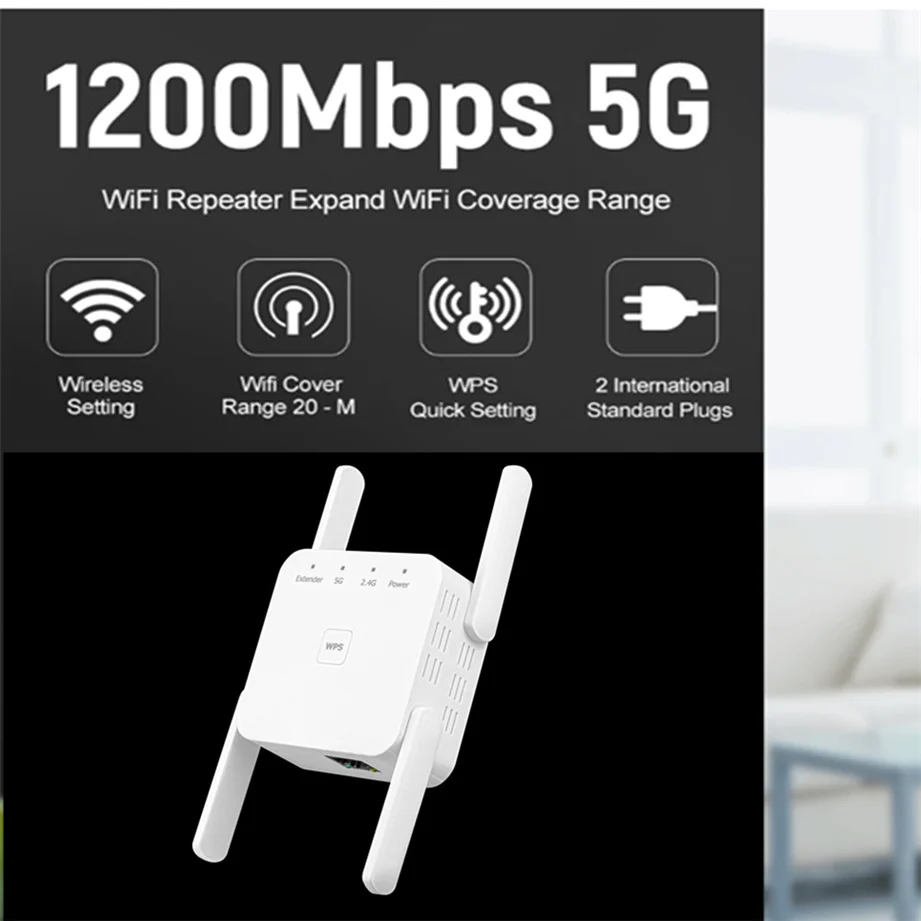 home router signal booster 5G WiFi Repeater Không Dây Bộ Khuếch Đại 5Ghz WiFi Tầm Xa Bộ Mở Rộng 1200M Wi Fi Tăng Áp Wi-Fi Nhà TSignal Khuếch Đại best home wifi signal booster