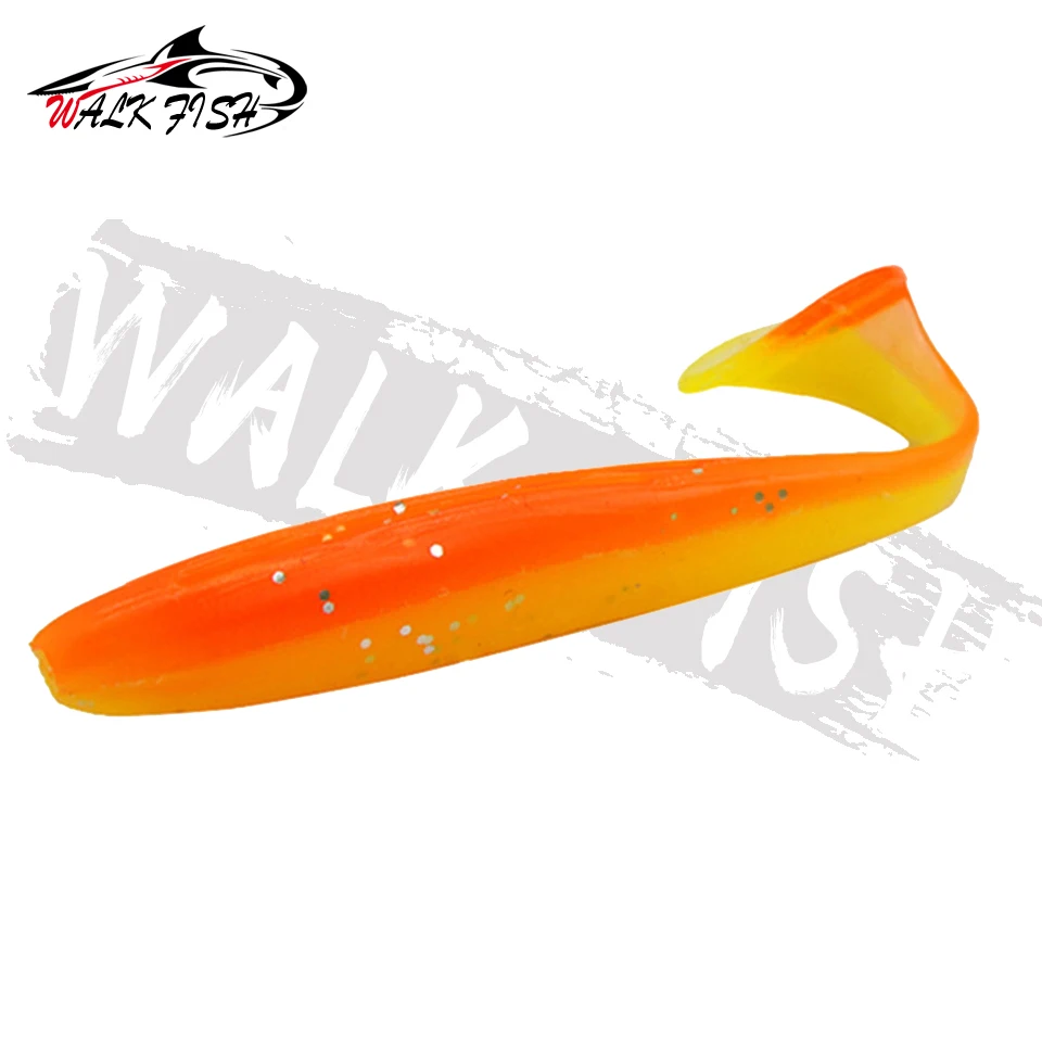 WALK FISH 10PCS 5.5cm 6.3cm 7cm 9cm Soft Worm Lures Silicone Bait Sea Fish Pva Swimbait Wobblers Goods For Fishing Artificial