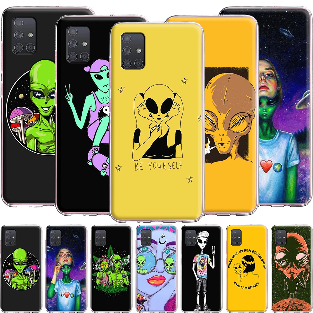 Силиконовый чехол Alien Art для Samsung Galaxy S20 Ultra S10 S10E S9 S8 S7 Note 10 9 8 Plus Edge | Мобильные