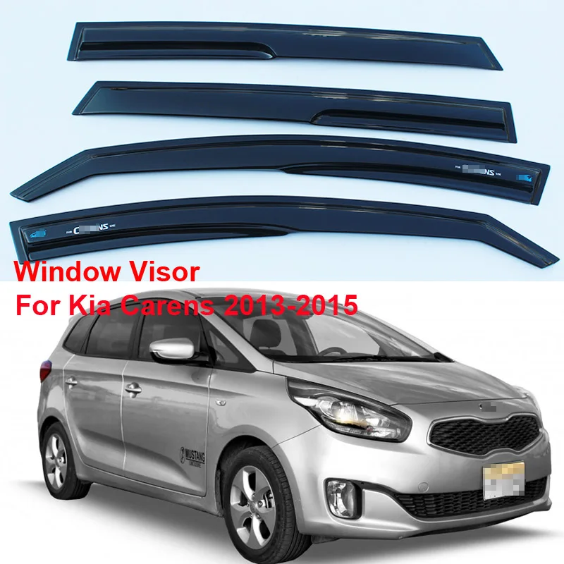 

4pcs Deflector-Cover Window Visor Shade Vent Wind Rain Deflector Guards For Kia Carens 2013-2015