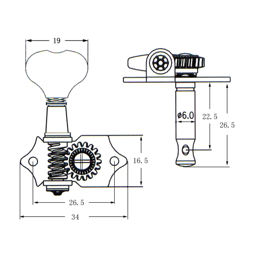 4pcs 2R2L Open Gear Guitar Tuning Pegs Tuners DIY Making Kits for Ukulele Kits